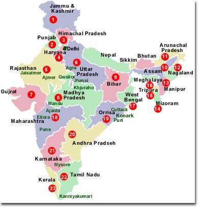 india tour map
